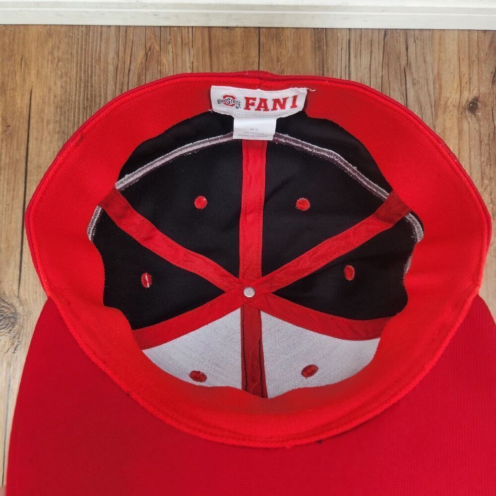 Ohio State University Buckeyes Fan1 Size M/L Hat Cap Black Red Baseball College - Picture 9 of 13